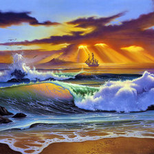 Схема вышивки «морской пейзаж»