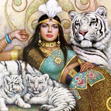 Схема вышивки «женщина  богиня»