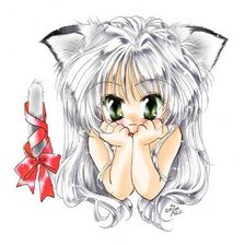 Схема вышивки «Девочка-кошка»