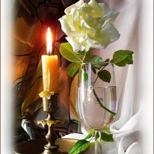 Схема вышивки «Свеча и роза»