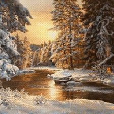 Схема вышивки «зимний лес»