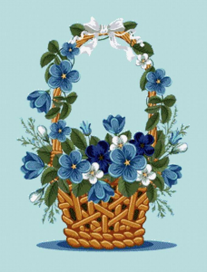 Корзинка с весенними цветами - cveti - предпросмотр