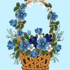 Схема вышивки «Корзинка с весенними цветами»
