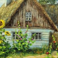 Схема вышивки «деревенский домик»