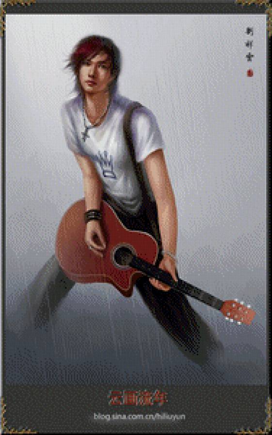 Гитарист - азия, парень, восток - предпросмотр