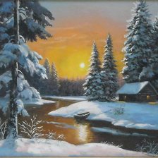 Схема вышивки «Зимний закат»