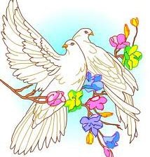 Схема вышивки «голуби»