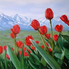 Схема вышивки «Тюльпаны»