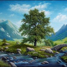 Схема вышивки «Горный пейзаж»