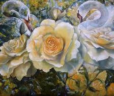 Схема вышивки «розы-лебеди»