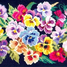 Схема вышивки «анютины глазки»