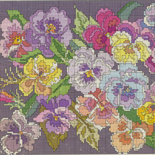 Схема вышивки «анютины глазки»