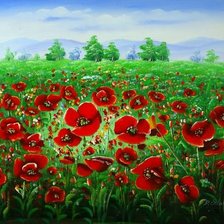 Схема вышивки «Маковое поле»