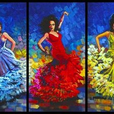 Схема вышивки «Триптих"Испанки"»