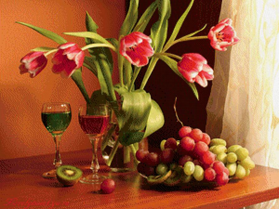 Тюльпаны - цветы, натюрморт - предпросмотр