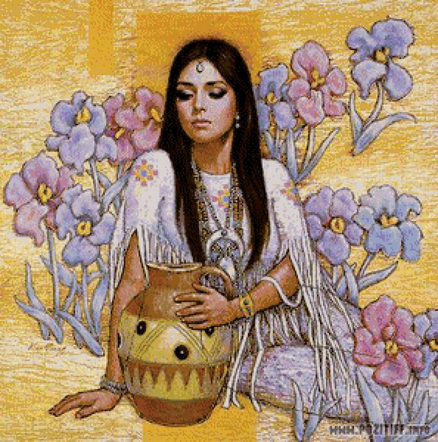 Девушка с кувшином - индейцы, девушка - предпросмотр