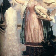 Девушка,кормящая павлинов