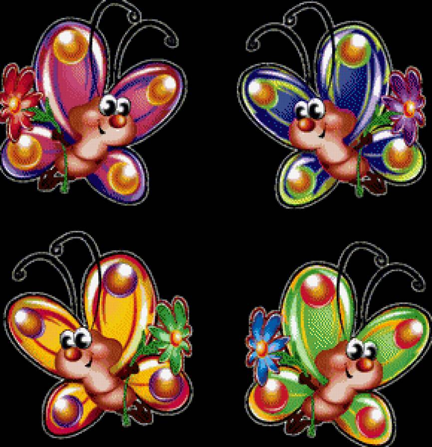 №458283 - насекомые, скатерть, подушка, салфетка, бабочки - предпросмотр