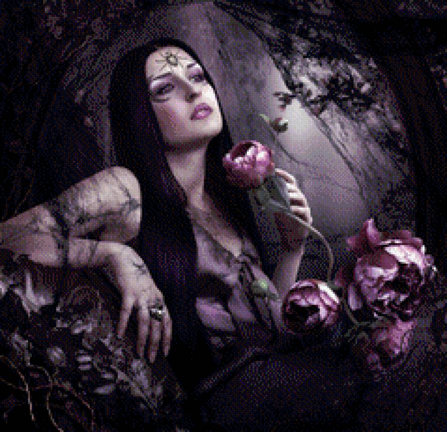 ведьма - ведьма, паутина, девушка, паук - предпросмотр