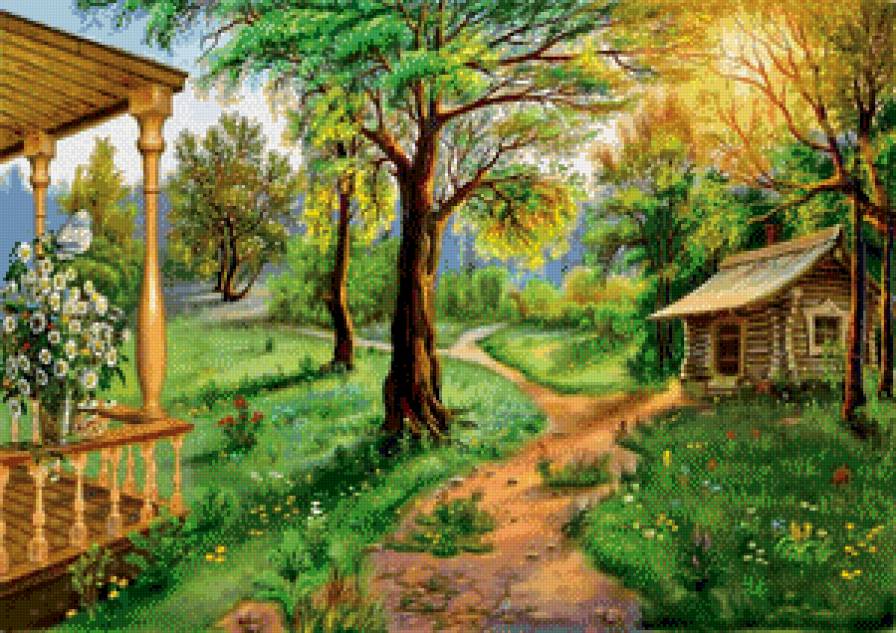 Лето - село, деревенский пейзаж, лес, лето - предпросмотр