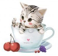 Схема вышивки «котенок в чашке»