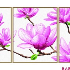 Схема вышивки «магнолия розовая триптих»