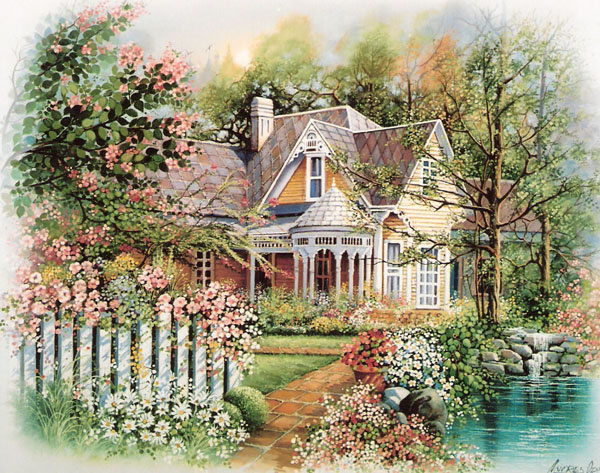 Серия "Пейзажи" - пейзаж, домик - оригинал