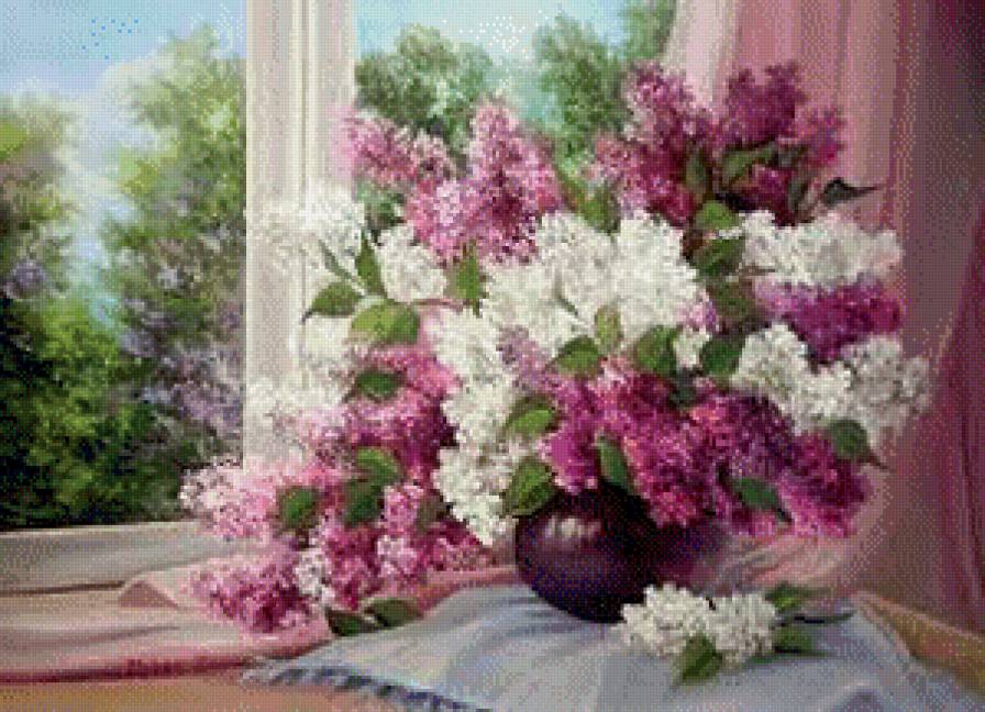 Весенний букет - цветы, сирень - предпросмотр