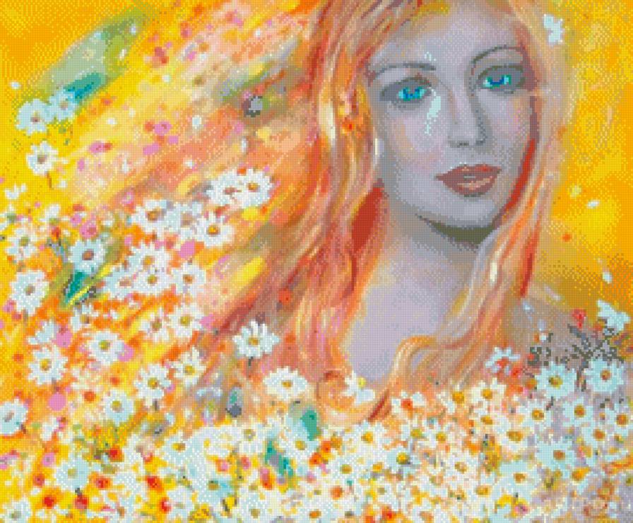 Девушка в ромашках - девушка, красавица - предпросмотр