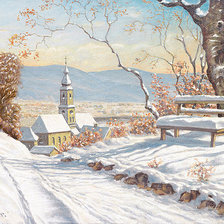 Схема вышивки «зимний пейзаж»