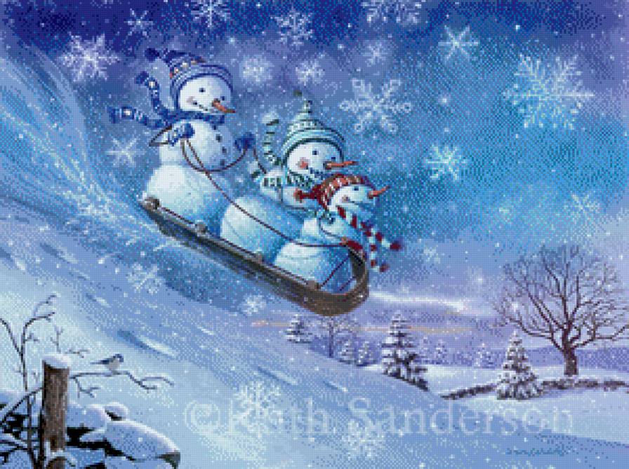 серия "зима" - зима.снеговик - предпросмотр