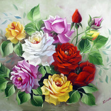 Схема вышивки «розы»