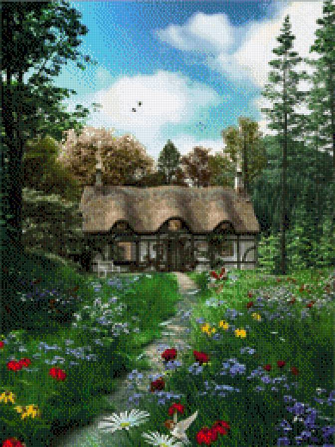 сказочный домик - лес, сказка, дом, пейзаж, природа - предпросмотр