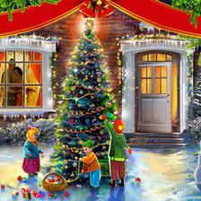 Схема вышивки «Новогодняя ёлка»