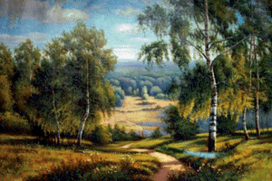 Лесной пейзаж - лес, природа, река, лето, осень, горы - предпросмотр