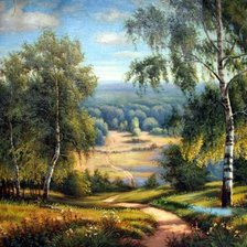 Схема вышивки «Лесной пейзаж»