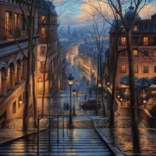 Схема вышивки «ночной город»