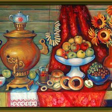 Схема вышивки «Натюрморт с самоваром»