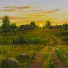 Схема вышивки «Деревенька»