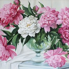 Схема вышивки «пионы»