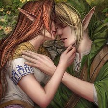 Схема вышивки «влюбленные эльфы»