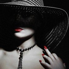 Схема вышивки «Дама в шляпе»