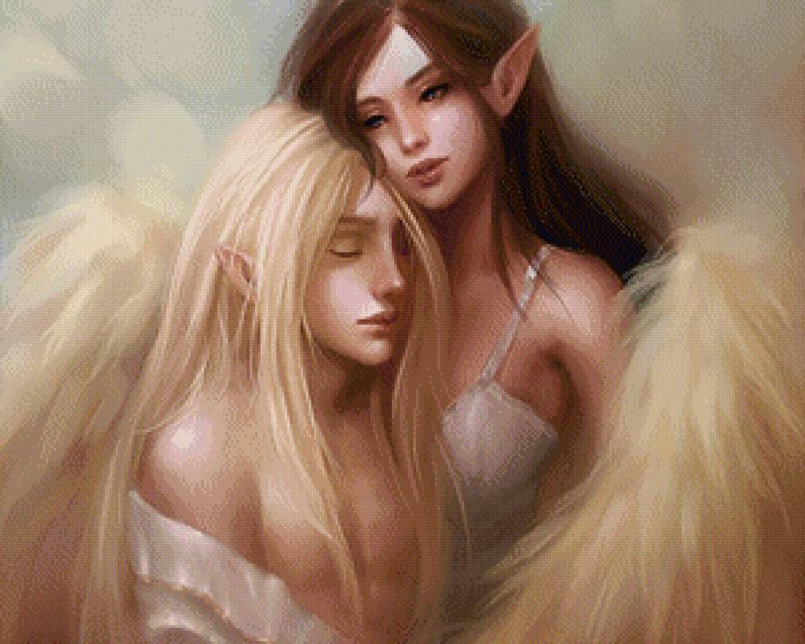 в объятьях - девушка, фэнтези, парень - предпросмотр