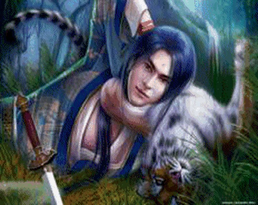 друзья - тигренок, фэнтези, мужчина - предпросмотр