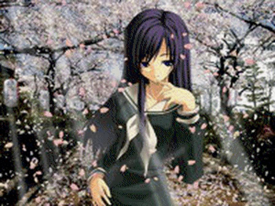 весна - девушка, аниме - предпросмотр