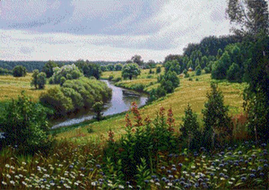 русская река - пейзаж. лето.река - предпросмотр