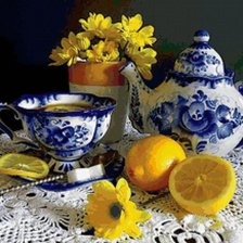 Схема вышивки «чайная трапеза»