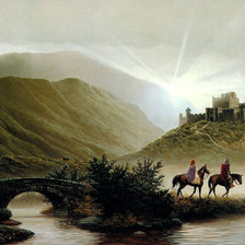 горный пейзаж с замком