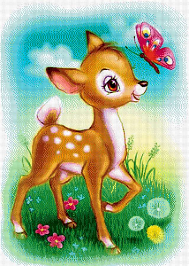 Олененок - животные, зверушки, олени, для детей - предпросмотр