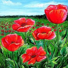 Схема вышивки «Маки в поле»